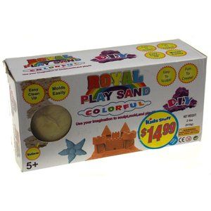 Yellow Royal Play Sand Colorful Easy Clean Up Molds Easily Sculp Create 2lb Gift